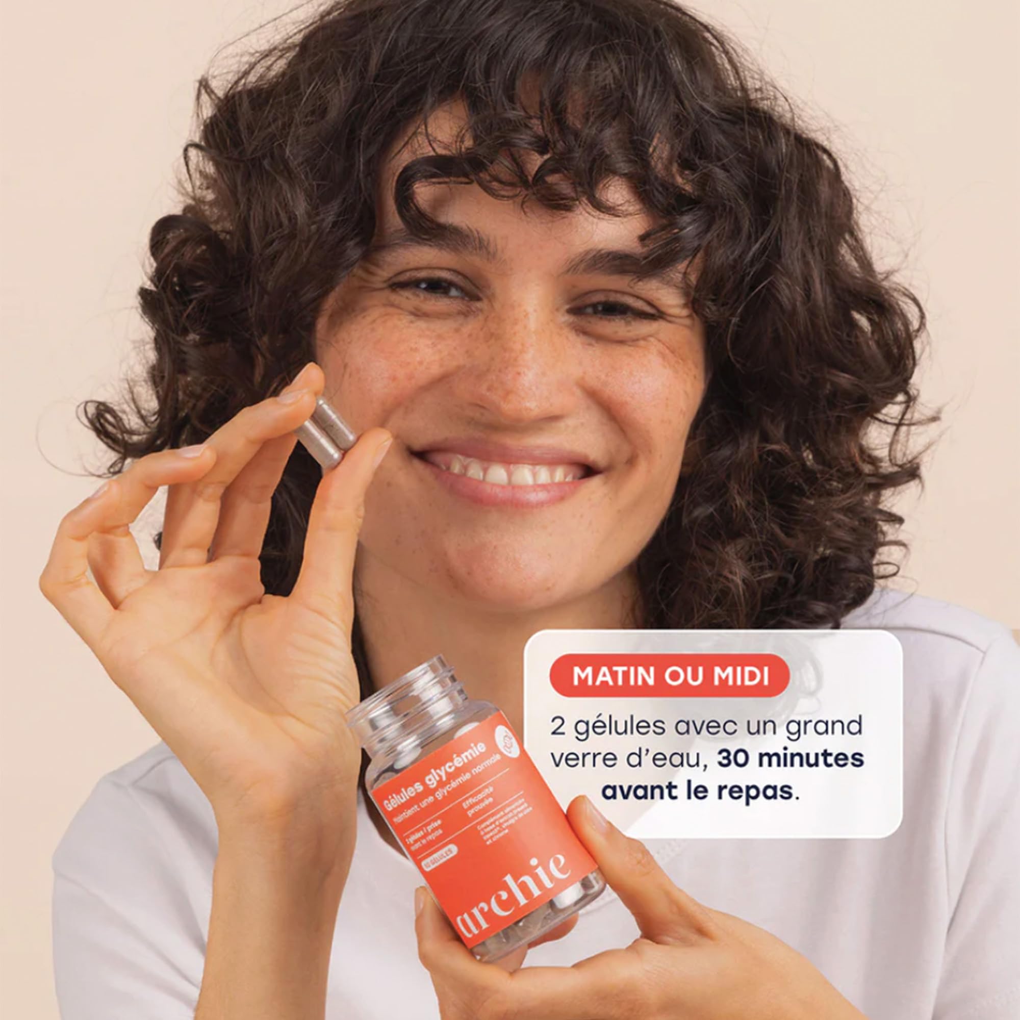 Archie, Gélules avec Chrome + Actif Breveté Biologique - Maintient une Glycémie normale. 8 études cliniques. Naturel, Vegan, Made in France. Cure de 1 mois. 60 gélules.