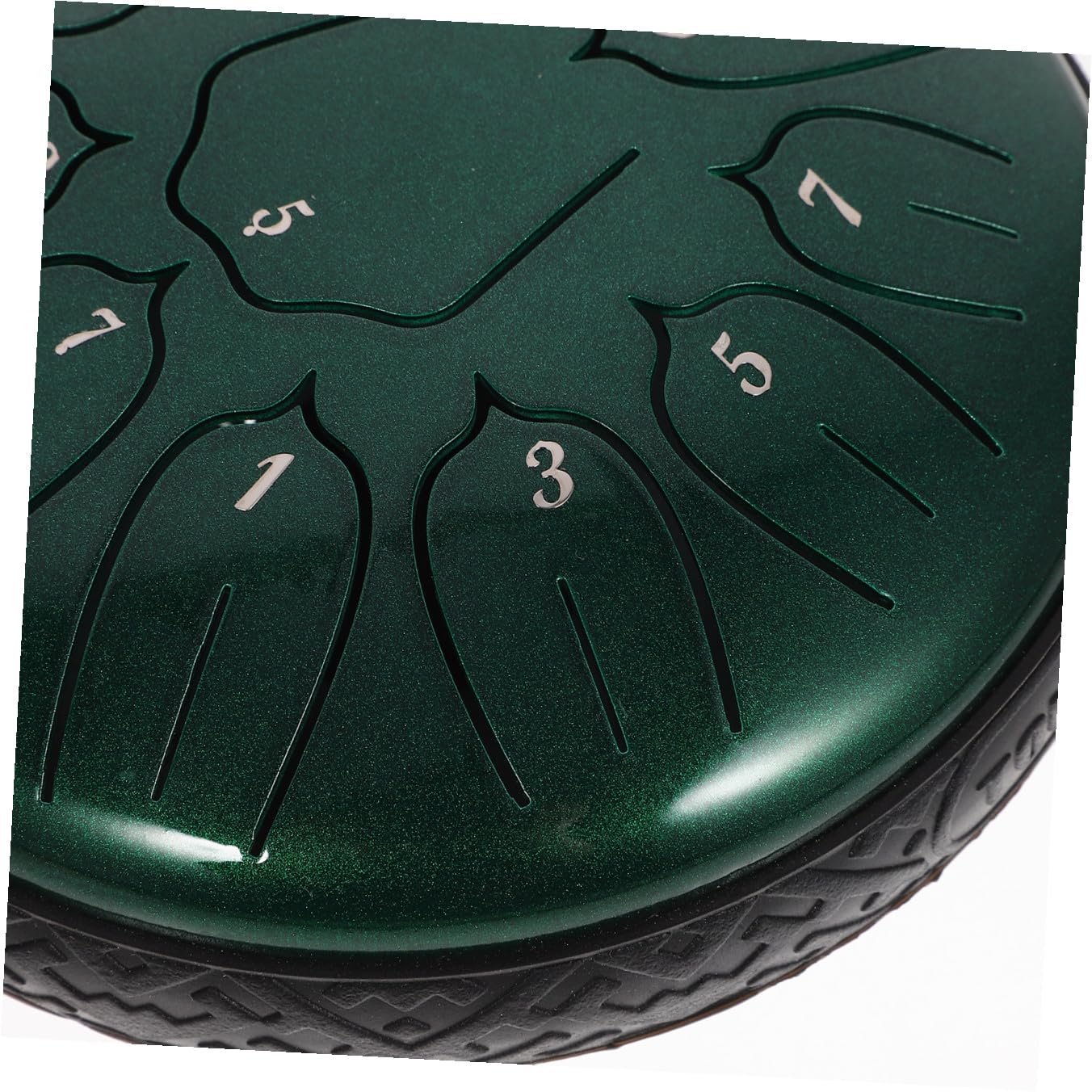 Tamburo Lingua Portatile Note Verde Smeraldo con Bacchette Completo Strumento Percussione per Amanti della Musica per Meditazione e Relax