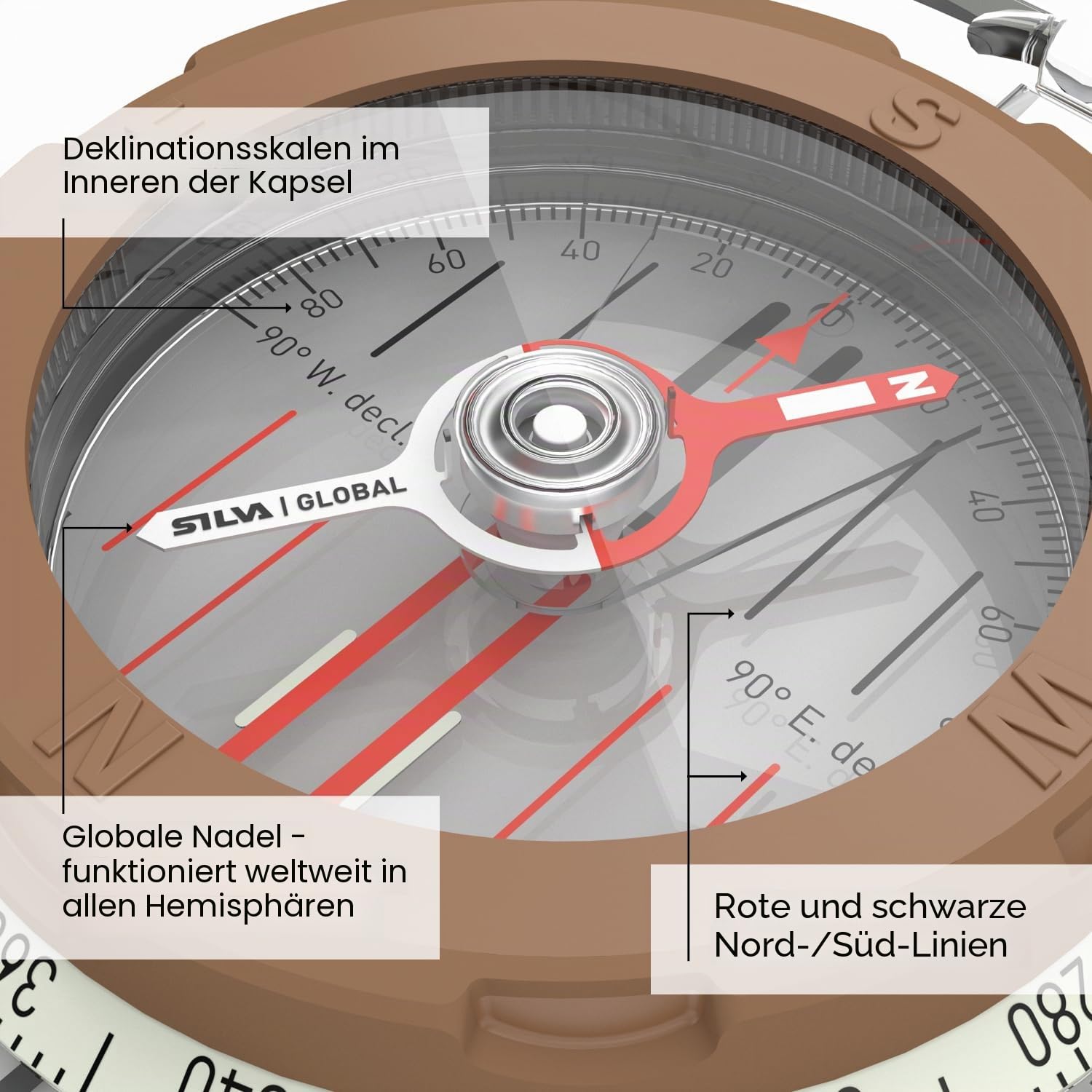Silva Expedition 360 Global Kompass, Schwarz, M