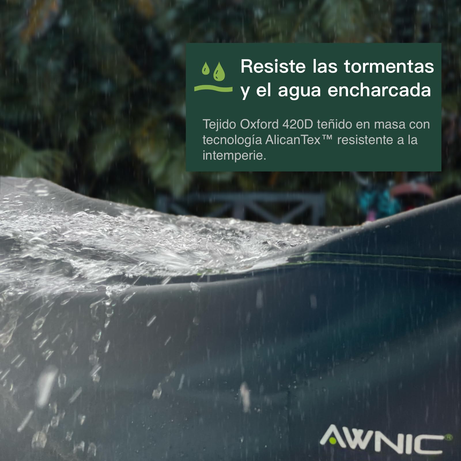 AWNIC 2 Paquetes Funda de sillón de Jardín Impermeables, Resistente al Viento, a los desgarros y a los Rayos UV para Exterior Patio Terraza Funda para Sillas 420D Poliéster 89x97x60/74cm
