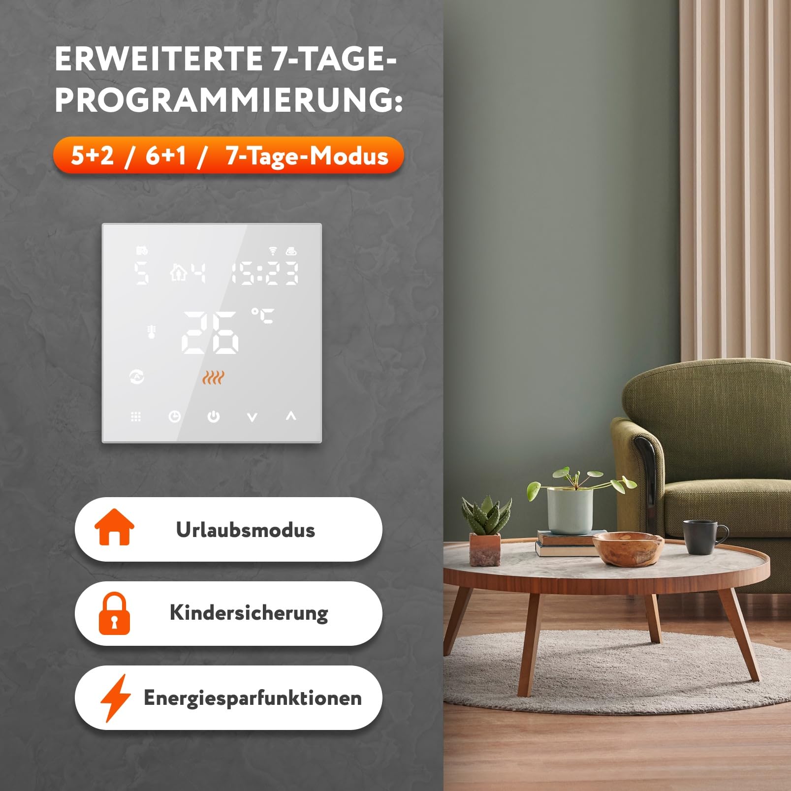 Elektryczne ogrzewanie podłogowe do laminatu: mata grzewcza WARMON ALU 150 W/m², w zestawie termostat Smart WiFi Series TS 300, termostat: TS 300 WiFi, biały, rozmiar maty: 12 m² – 2 szt. (7 + 5 m²)