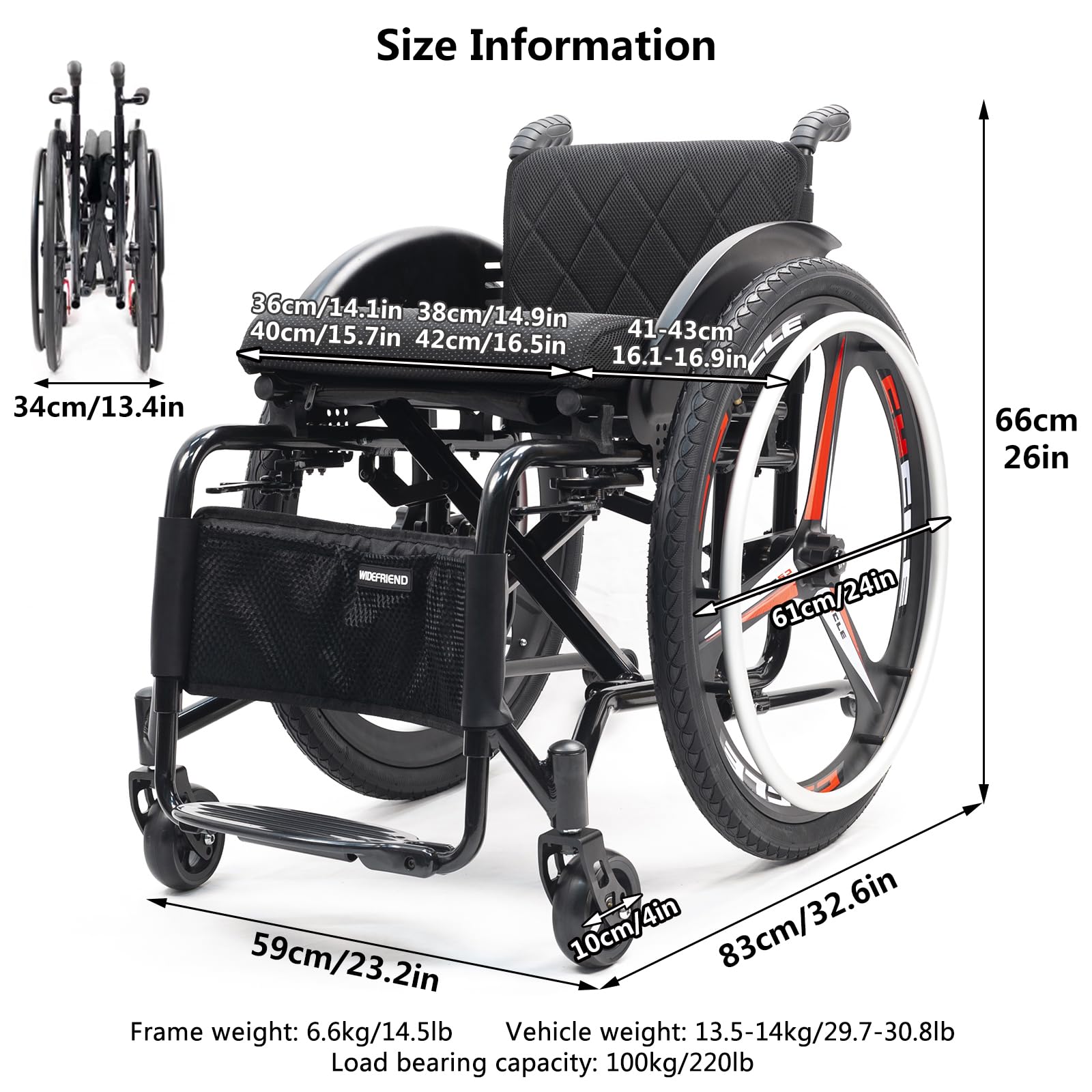 Silla De Ruedas Deportiva Ultraligera Plegable Todo Terreno,silla De Ruedas Deportiva Liviana,silla De Ruedas De Transporte Plegable,silla De Ruedas De Aluminio,ruedas Antivuelco,frenos De Mano(Size:1