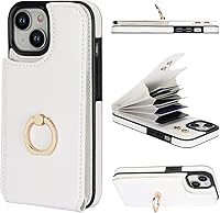 Vista 14 de Folosu Funda compatible con iPhone 15 con soporte para tarjetas, rotación de 360°, soporte de anillo de dedo con función atril, bloqueo RFID, doble