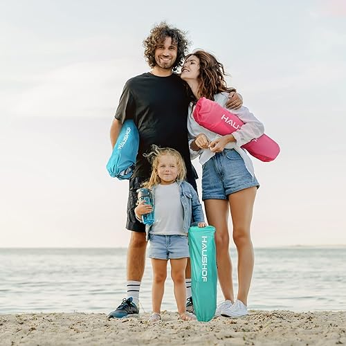 Miniatura 4 de HAUSHOF Silla de playa baja, silla plegable con respaldo de malla, sillas de camping ligeras de asiento bajo con soporte para tazas, bolsa de