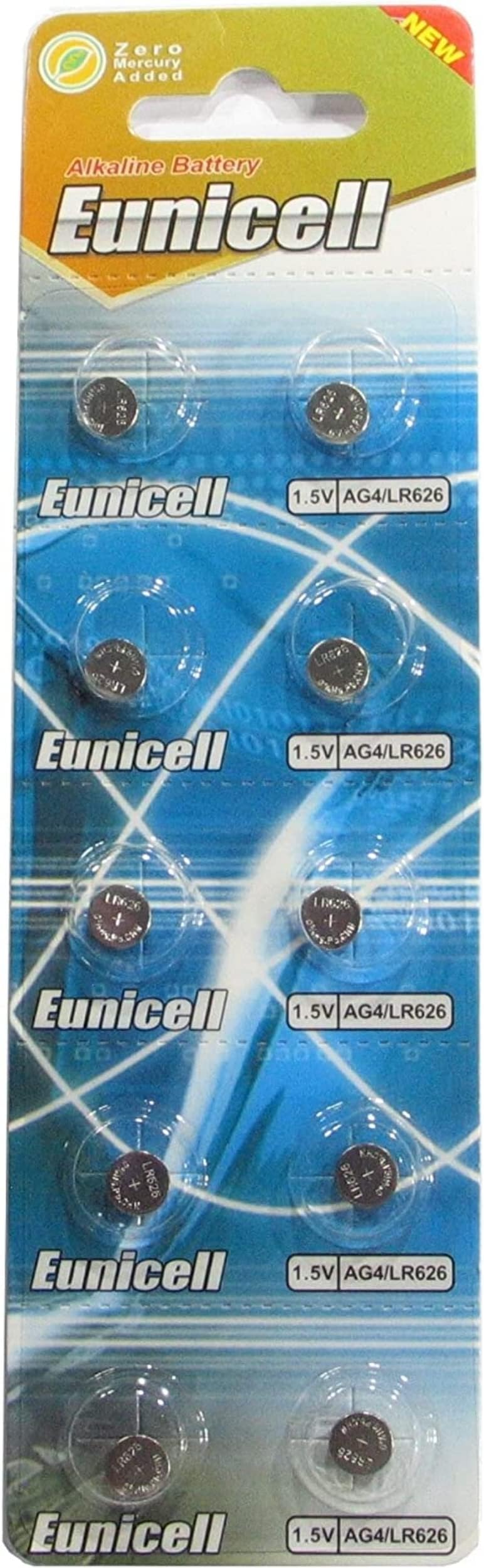 10 Eunicell AG4 / LR66 / 177/377 / LR626 Long Life Button