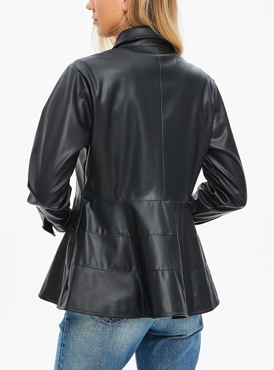 Leather Jacket Women Faux Oversized Motorcycle Bomber Coats 2025 Fall Fashion Outfits Winter Clothes - Image 3