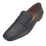 Gedeone Strap Slip-On Loafers Black Calf Leather Men's Casual Business Dress Shoes (Salvatore