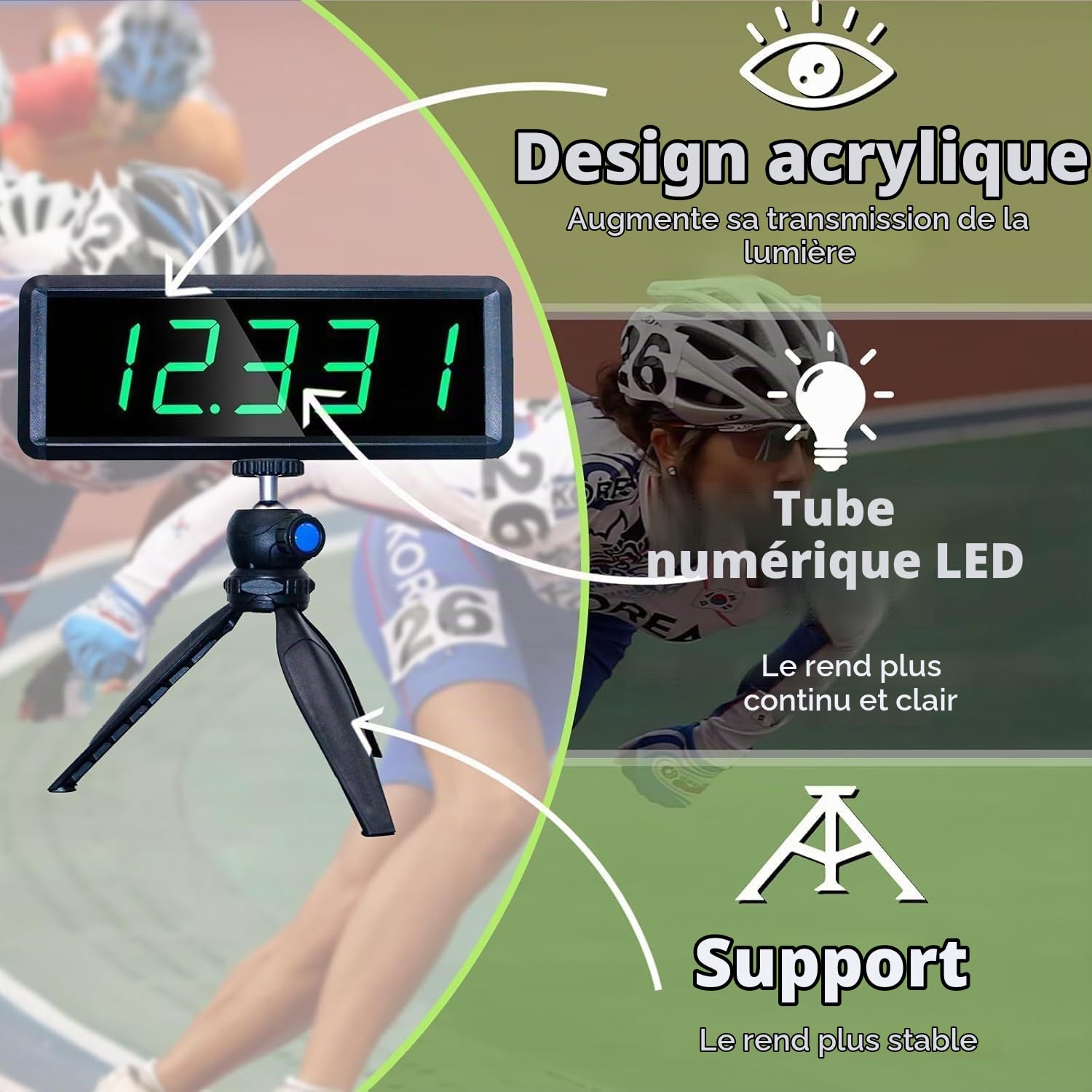 YZ Minuteur Laser sans Fil Pile pour Sprints et Course chronomètre électronique entraînement vélo et Patinage Piste Moto