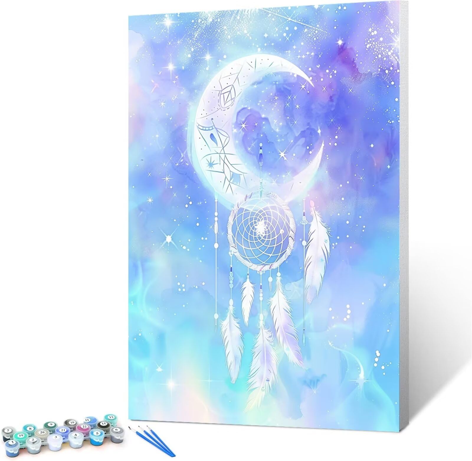 Peepezo Dipingere con i Numeri - Paint by Numbers Pittura ad acquerello, Passatempo per Adulti, Kit Completo, Hobby Creativi - Quadri fai da te Luna 60x80cm (Con Scatola)