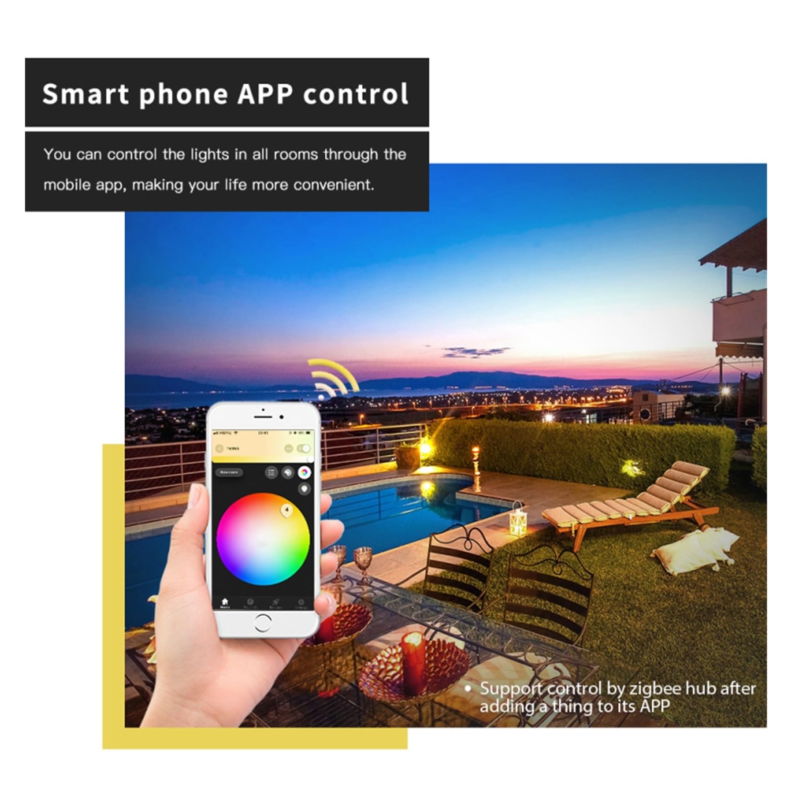 Proiettore a LED per esterni, Proiettori LED Intelligenti Tuya + BT Smart Home Illuminazione Esterna App RGB + W + C Luce Di Inondazione IP66 30 / 50W / 100W Faretto per porte da garage da giardino(50