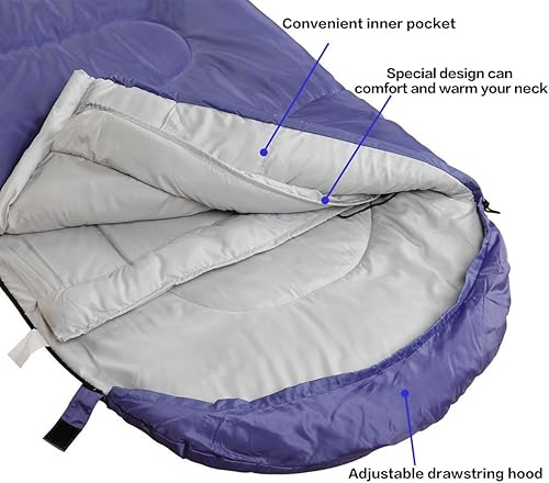 Miniatura 3 de Sleeping Bag,3-4 Seasons Warm Cold Weather Lightweight, Portable, Waterproof Sleeping Bag with Compression Sack for Adults & Kids - Indoor & Outdoor