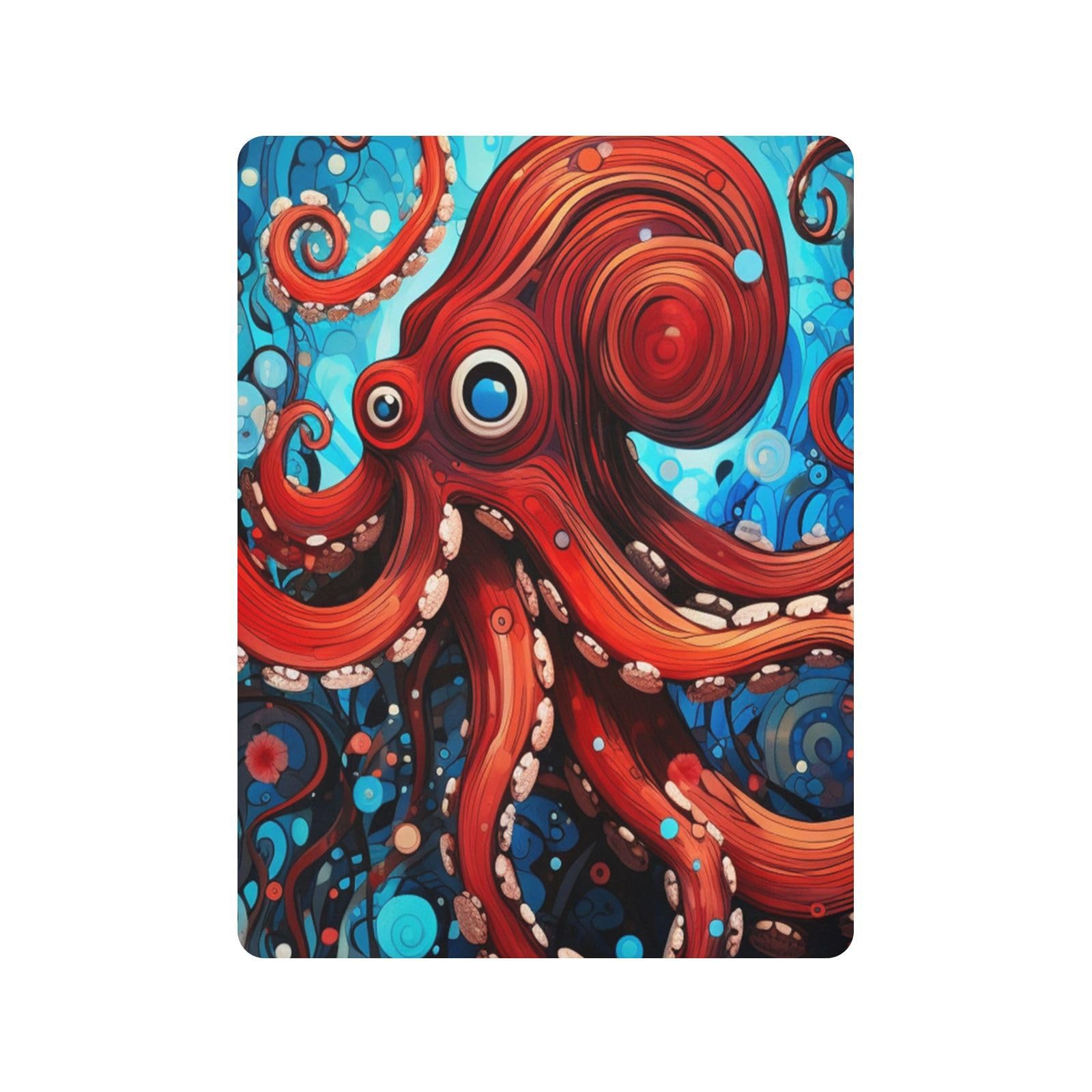 Pulpo Rojo Azul Oscuro Mar Sábana de Cuna para Niños Pequeños,Sábanas de Algodón Suave para Bebés Aptas para Colchón Corralito