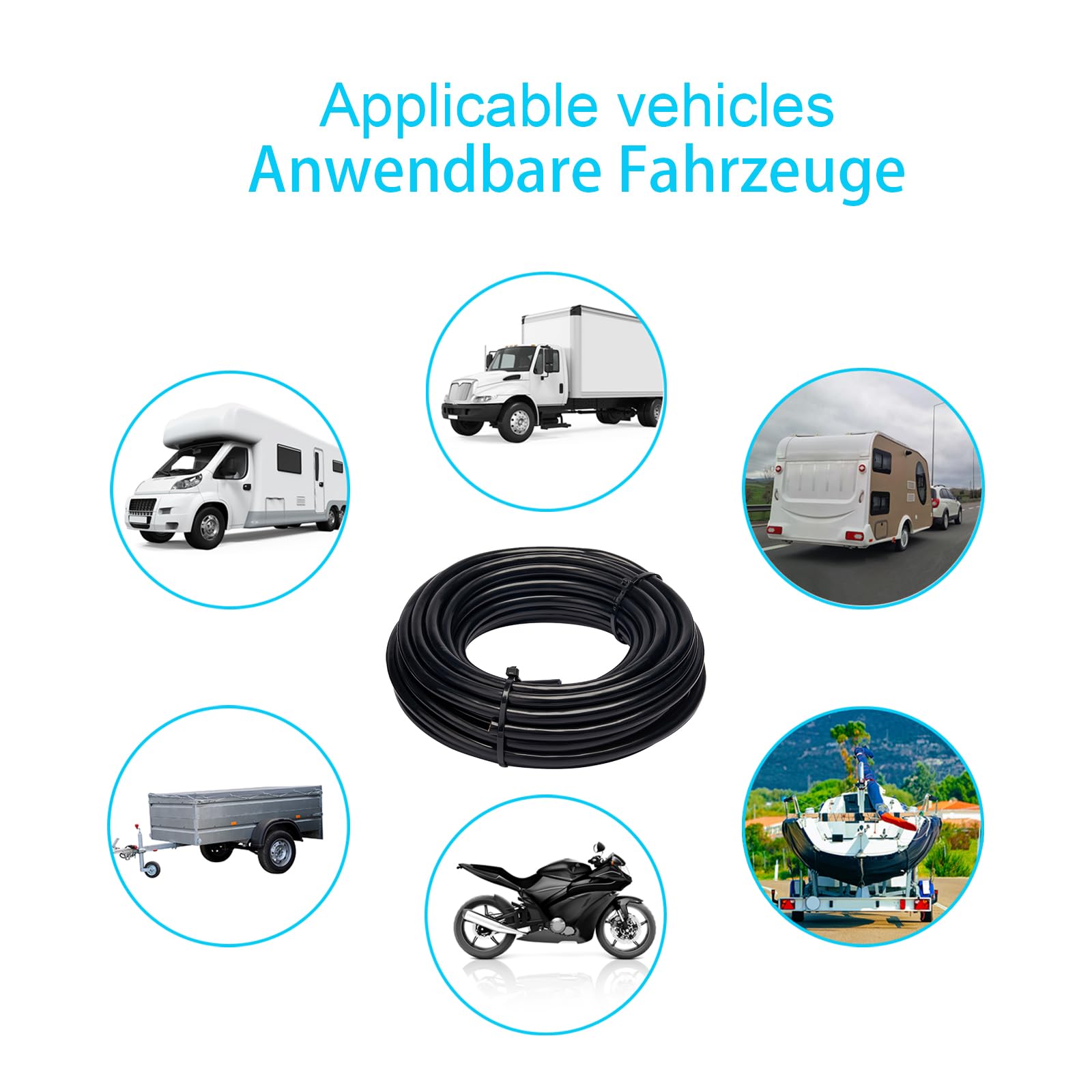 Cavo FLRYY DIN ISO 6722 AUPROTEC FLRYY - Cavo Piatto Per Auto 2 X 2,5 Mm² 5 M Cavo Cavo Bassa Tensione Resistente Olio