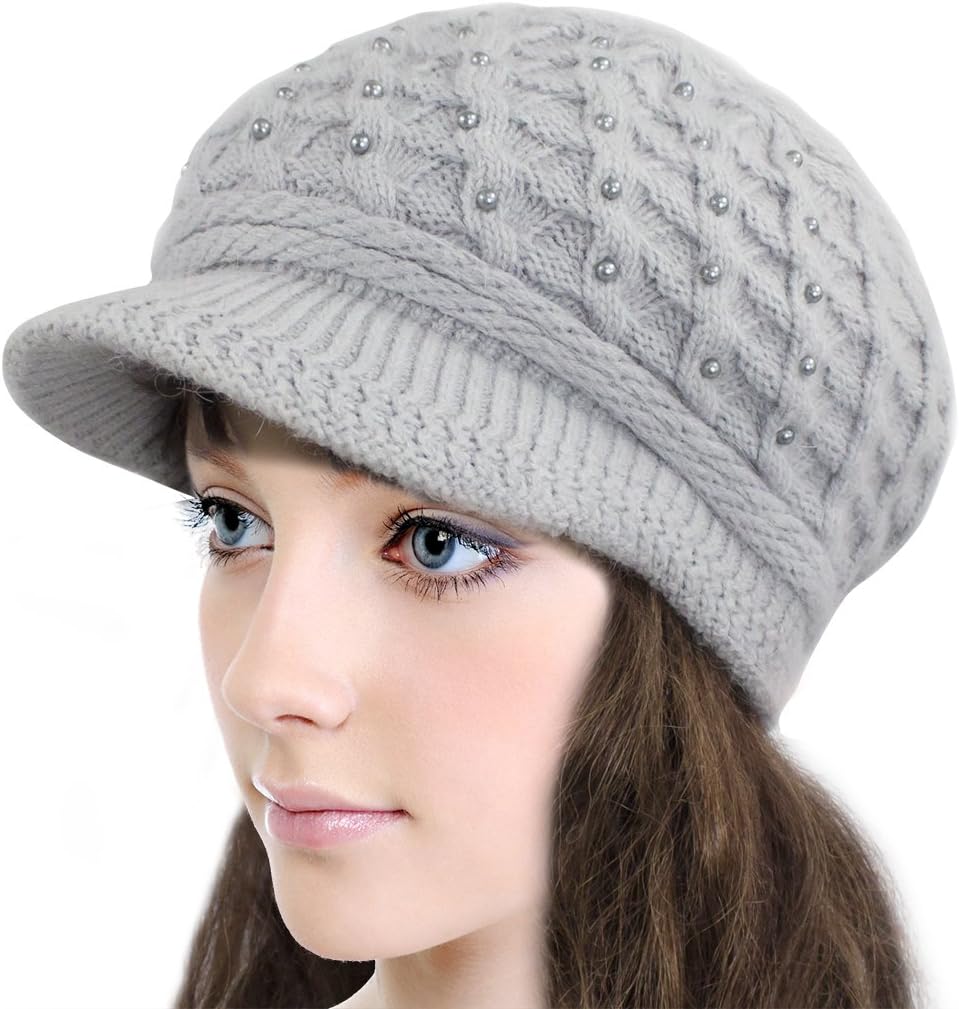 Dahlia Women's Chic Flower Newsboy Cap Hat Wool Blend - Dual Layer