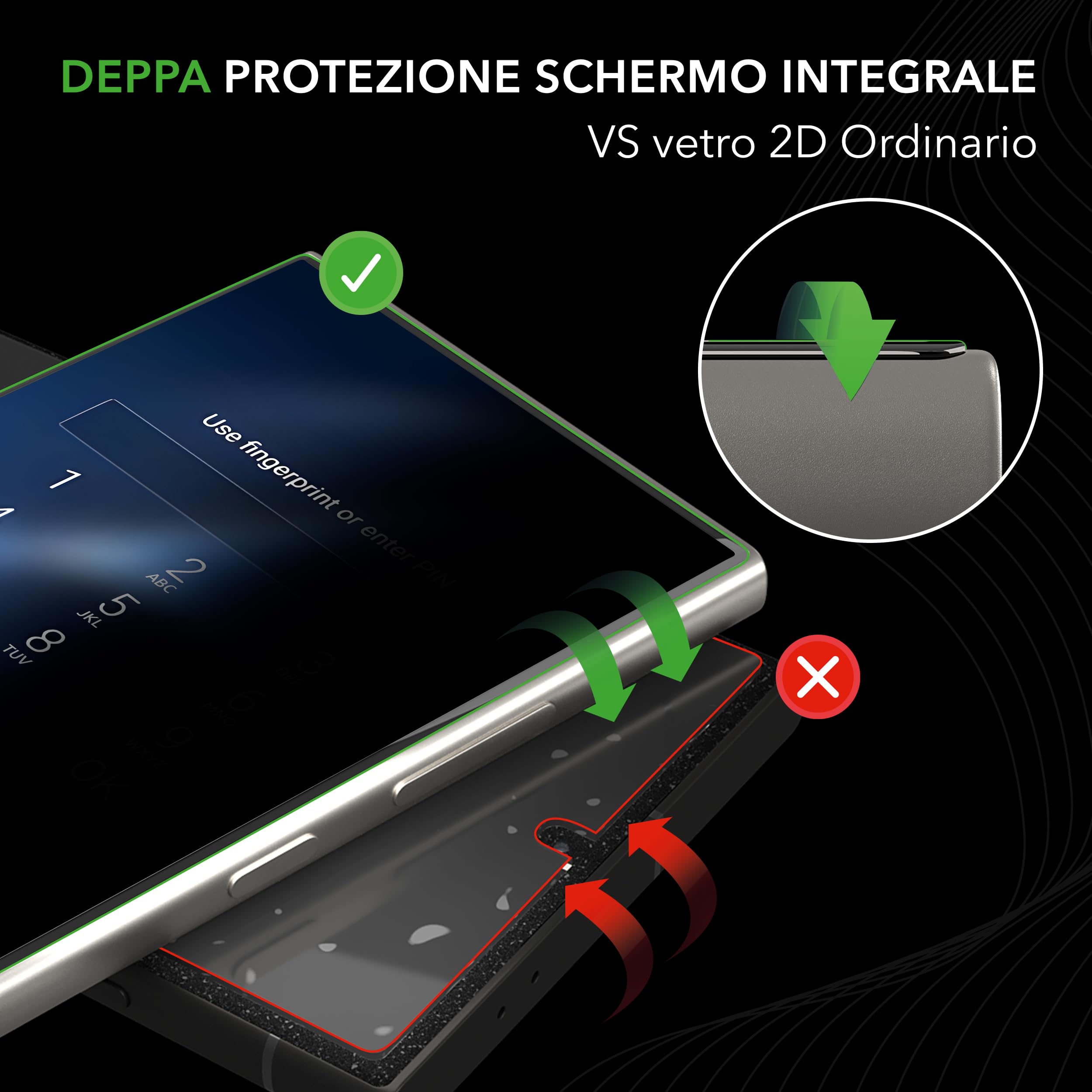 Deppa Privacy Pellicola Protettiva per Samsung Galaxy S25 Ultra (6.9") – Anti Spia Vetro Temperato, Ultra Resistente, Copertura Totale, Anti-Graffio, 2 Pezzi