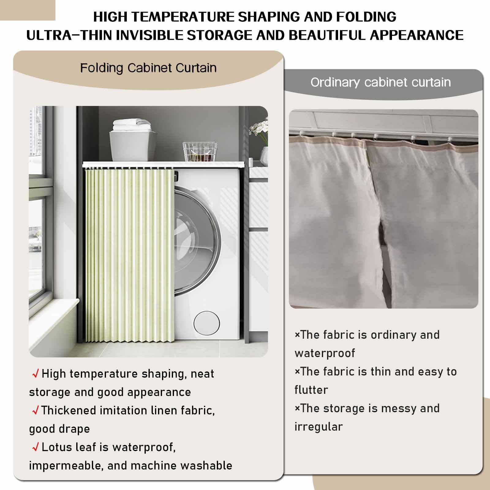 Tenda Armadio A Muro Tenda per Coprire Scaffale Tendina Sottolavello Cucina Tende del Panno Antipolvere della Armadietti(s2,W140cm|H50cm)