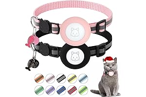 Stylish and Safe Apple Air Tag Cat Collar Holder in Petite Size...