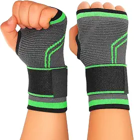 Munhequeira Esportiva com Suporte Compressão Ajustável Alívio de Dores Tendinite Lesões no Pulso munhequeira pulso Musculação Crossfit Exercício
