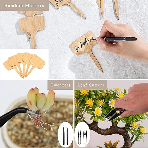 Miniatura 5 de Kit de herramientas de árbol bonsái, 22 piezas, juego de herramientas de bonsái de acero de alto carbono, incluye tijeras de podar, cortadores,