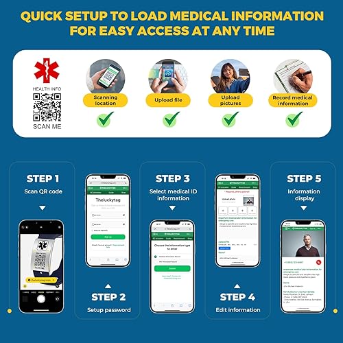 Miniatura 5 de Etiqueta de identificación de alerta médica para correa de reloj grabada con código QR, placa de seguridad para reloj inteligente deportivo, más