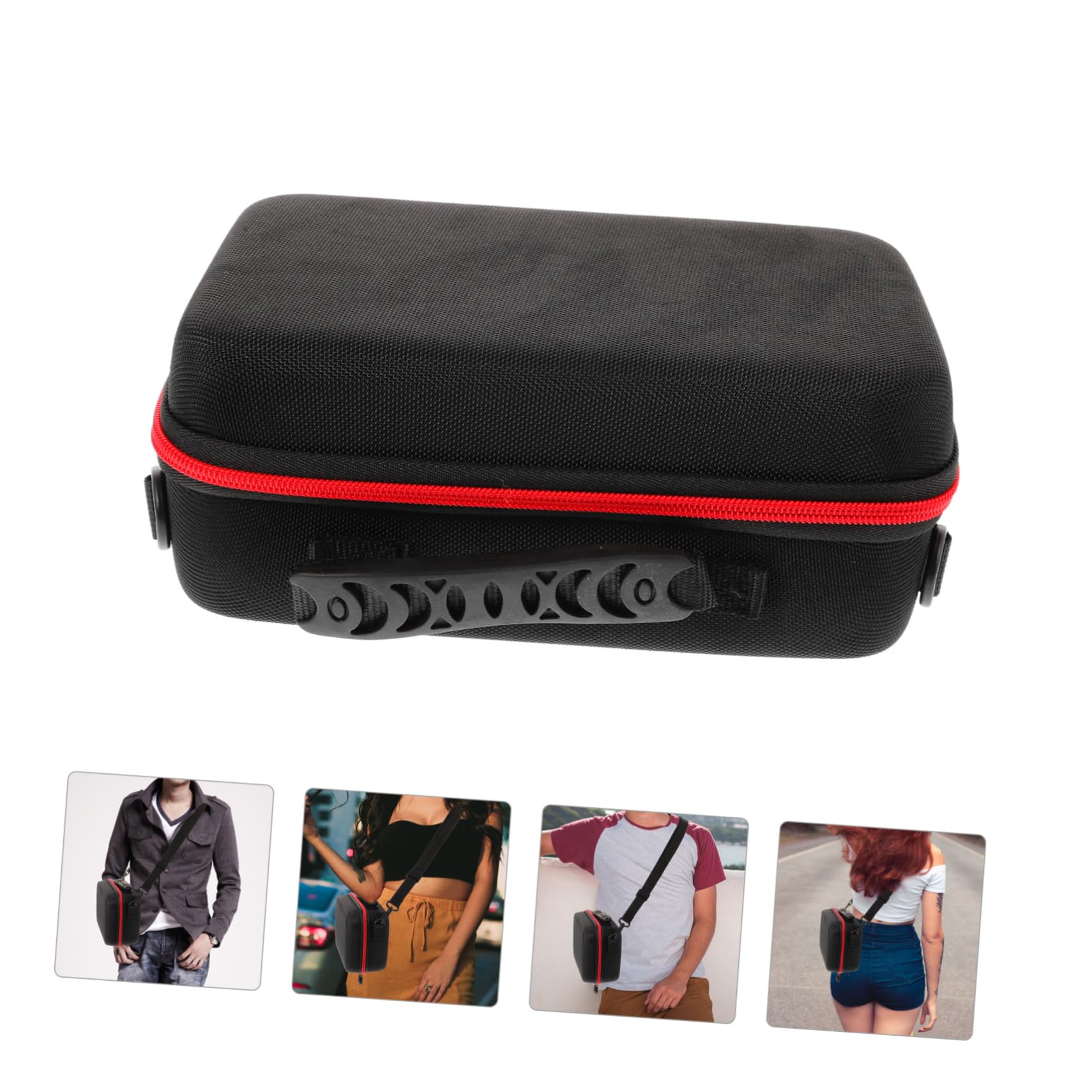 Borsa Porta Fotocamera Piccola Nera in Eva Oxford con Maniglia | Custodia Rigida, Design Portatile, Resistente Agli Spruzzi, per Organizzare Dispositivi Digitali
