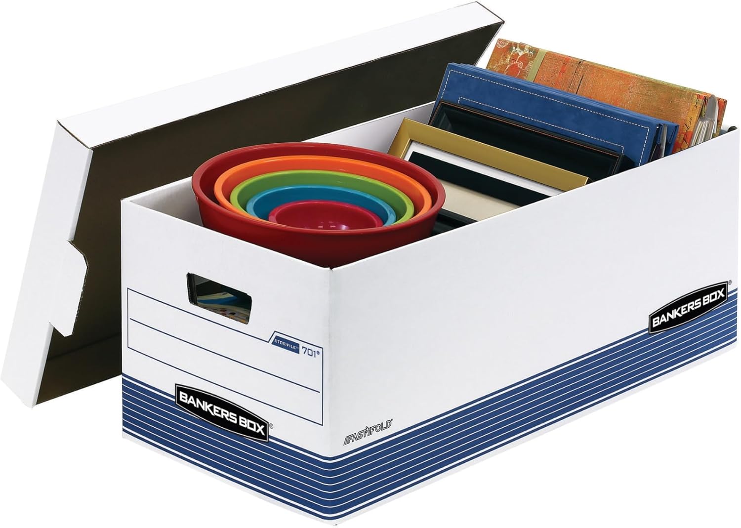 Bankers Box 4-Pack Medium Duty File Storage Boxes with Lids, FastFold Assembly, 24 Inch Letter, STOR/FILE, (0070104)