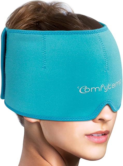 Comfytemp Migraine and Headache Relief Cap, Cold Pack with Head Wrap, Reusable and Flexible Gel Ice Pack for Head, Cold and Hot Therapy for Tension Headache, Sinus Pressure, Puffy Eyes, Stress Relief