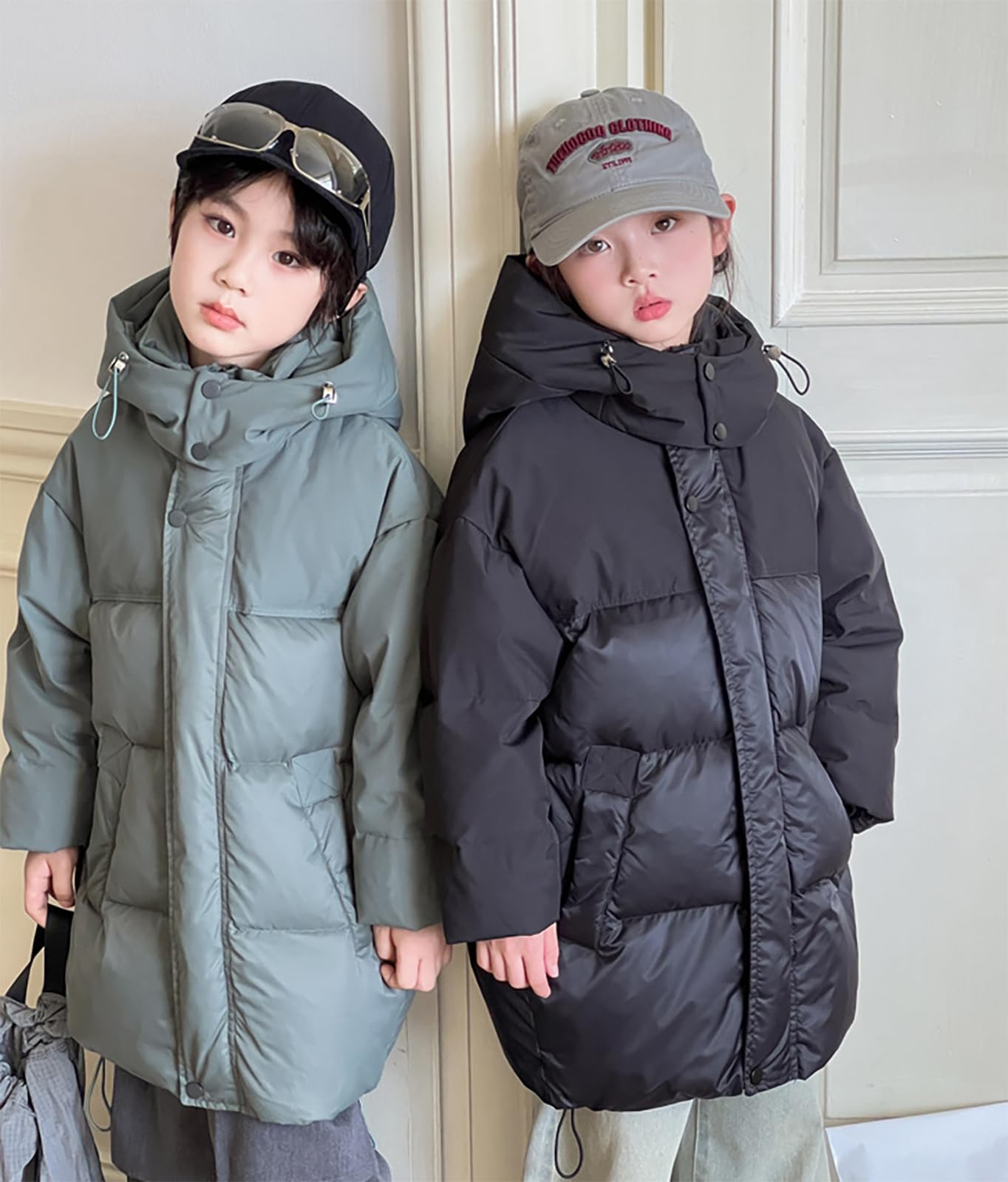 Cappotti Inverno Ragazza Piumino Bambino Ragazza Lunghezza media Cappotti caldi imbottitura in cotone tipo piumino