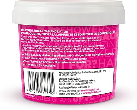 Stardrops The Pink Stuff Cleaning Paste 500g, Multi Purpose Cleaner for Kitchen, Bathroom, Tiles, Glass, Shower, Oven, Sink, Stainless Steel, Removes Grease, Grime & Stains