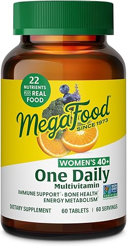 MegaFood Multivitamínico para mujeres 40+ One Daily - Multivitamínico para mujer con B12 metilado, folato de metilo, vitamina D3, C y zinc,