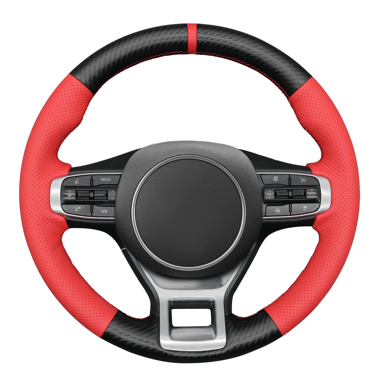 MEWANT Hand Stitch Steering Wheel Cover Wrap for Kia Sportage 2022-2023 / K5 (GT/GT-Line) 2021-2022 Steering Wheel Accessories for Kia Sportage K5(for