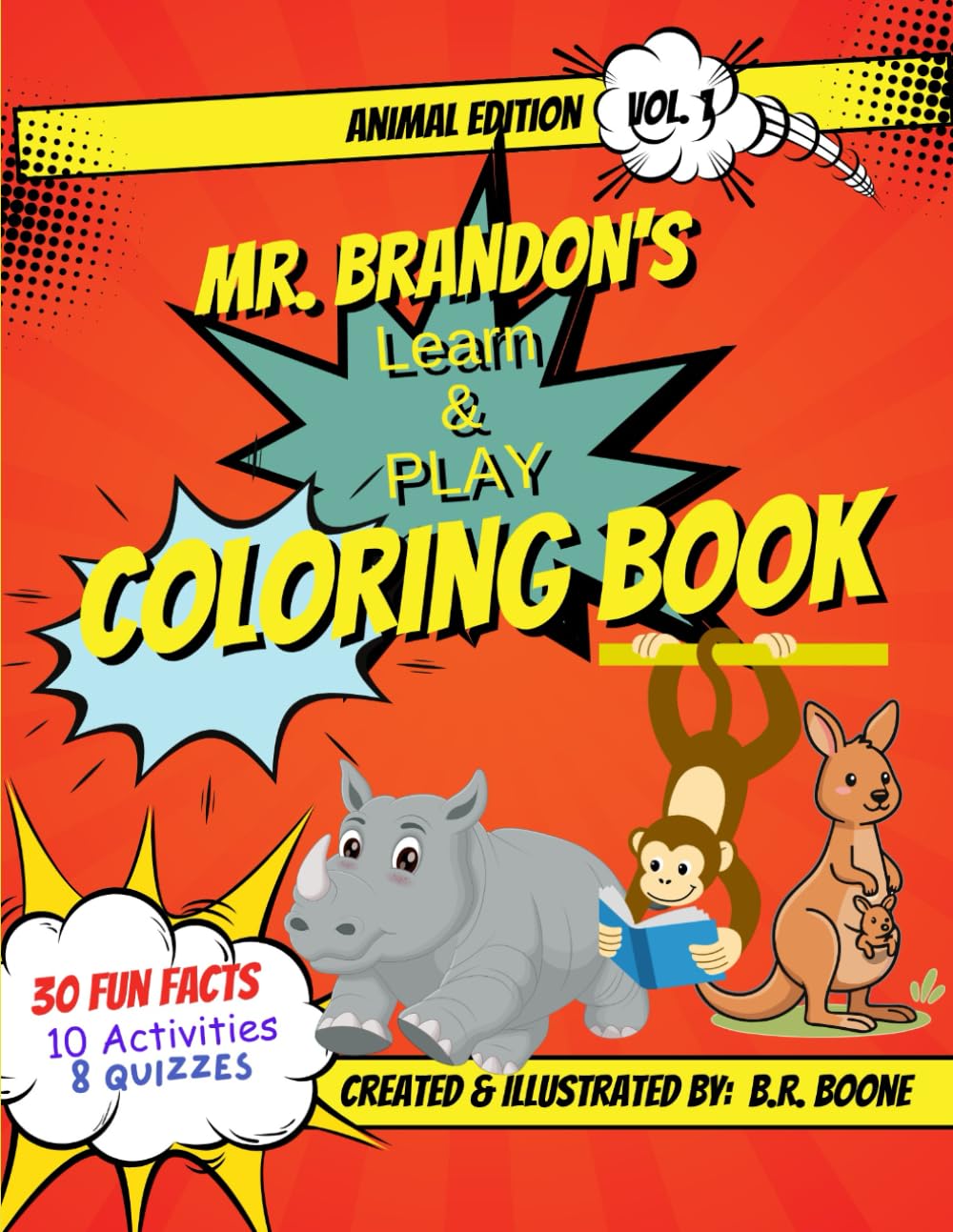 Mr. Brandon's Learn & Play Coloring Book (Animal Edition)