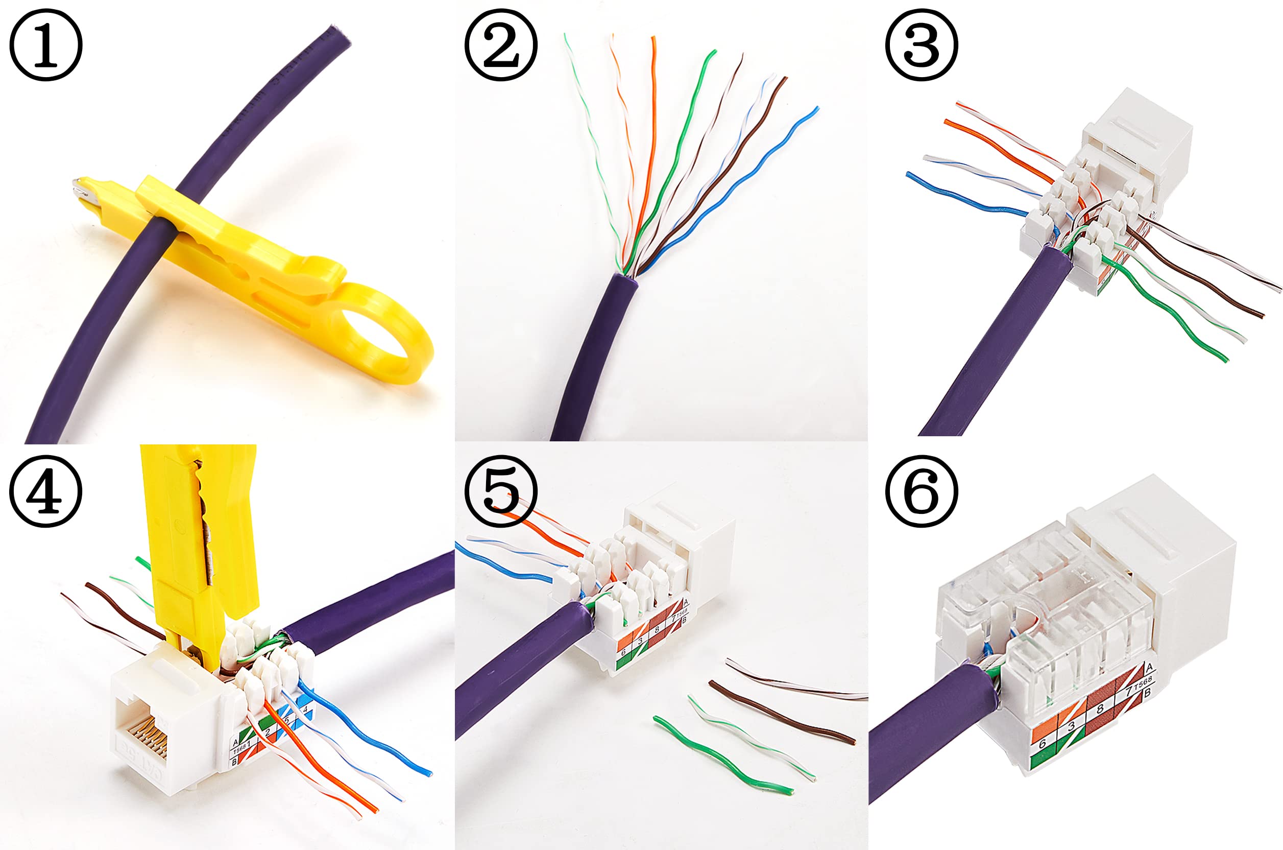 Amazon.com: Tedgetal Cat5e RJ45 Keystone Jack 25-Pack Module