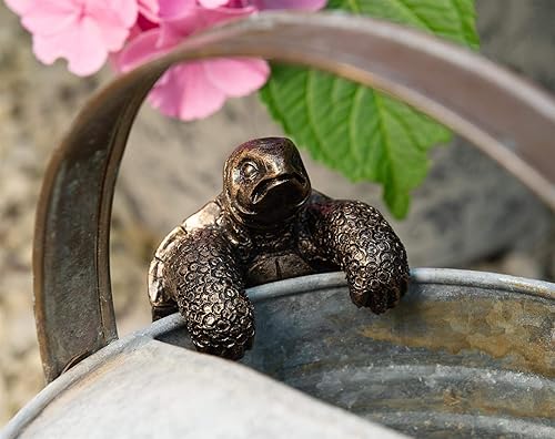 Miniatura 4 de Figura de tortuga hecha a mano para macetas, adorno decorativo para patio, figura de maceta de flores