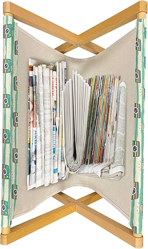 Miniatura 3 de Ambesonne Paparazzi Magazine and Book Holder, Retro Camera in Greenery 80s Pop Art Style Repetitive Pattern, Floor Rack Decor for Interior of Home &