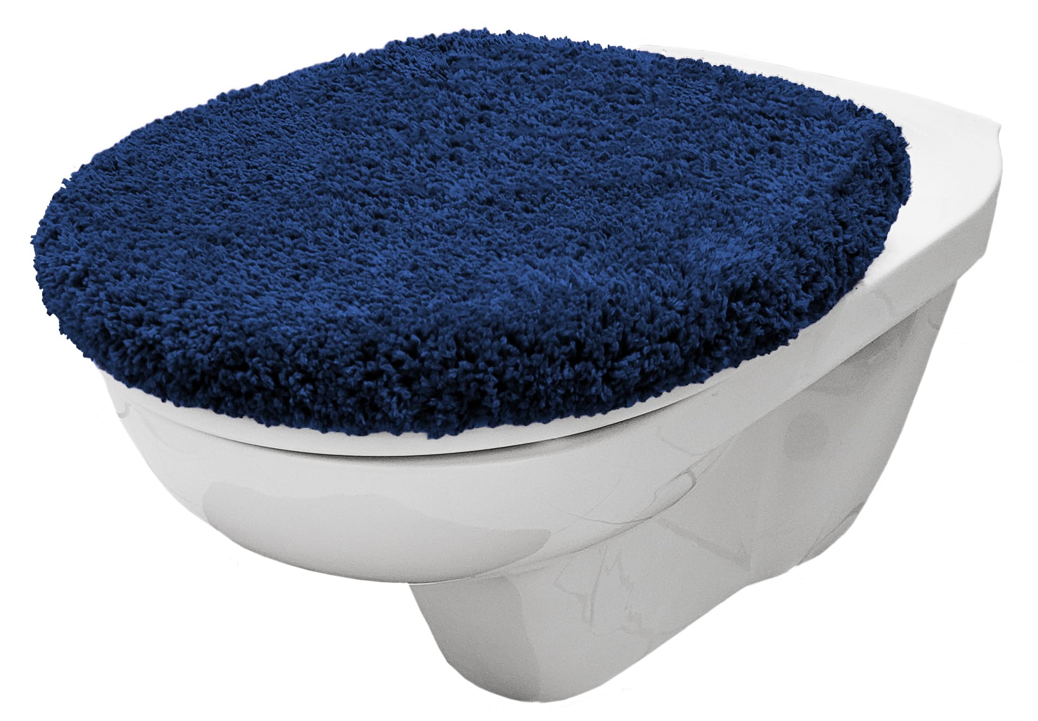 Brandsseller WC Deckelbezug 38x48 cm Ausschnitt aus weichem Mikrofaserstoff Toiletten Sitzbezug für Optimalen Komfort und Stil Dunkelblau