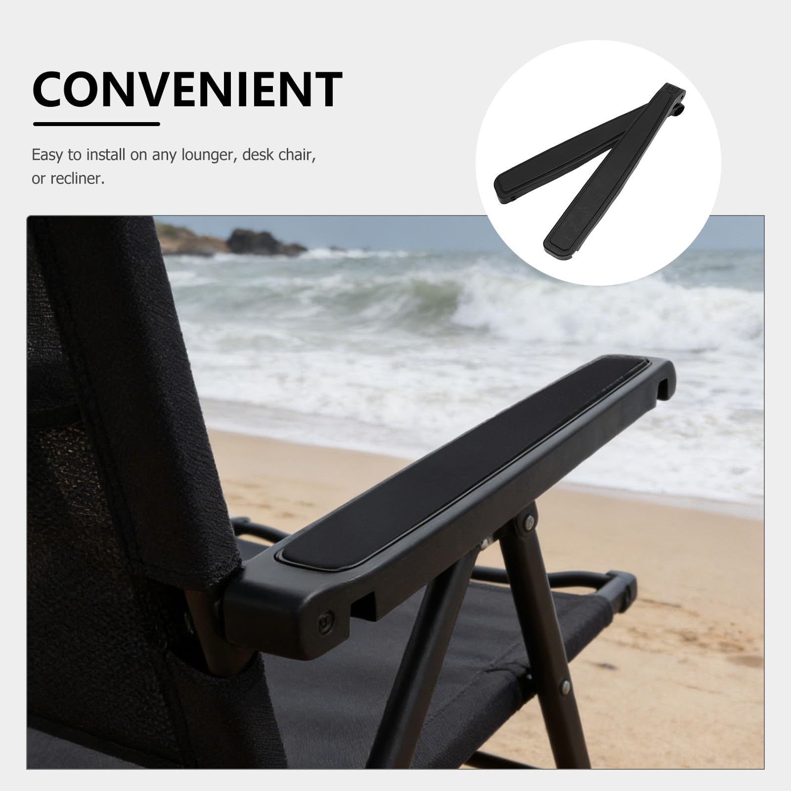Apoyabrazos Acolchados para Silla de Playa Plegable 1 Par Tornillos Almohadilla Cómoda y Resistente para Repozos de Exterior y Oficina Reemplazo Aadjustable para