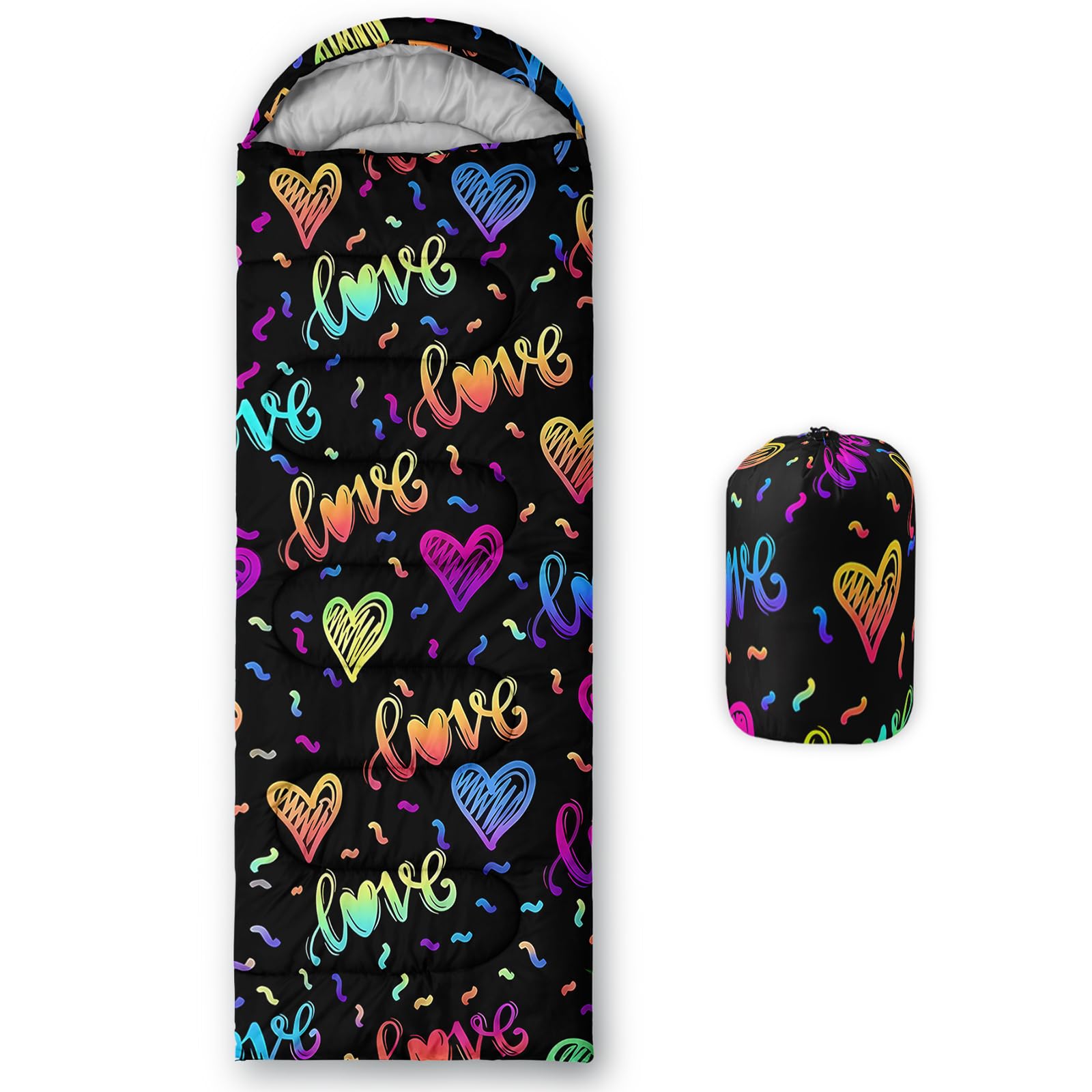 QOOMO Ball Flower Camping Sleeping Bags,3 Season Warm &amp; Cool Weather,Lightweight,Waterproof Sleeping Bags for Adults &amp; Kids,Traveling,and Outdoors,Camping Gear Equipment