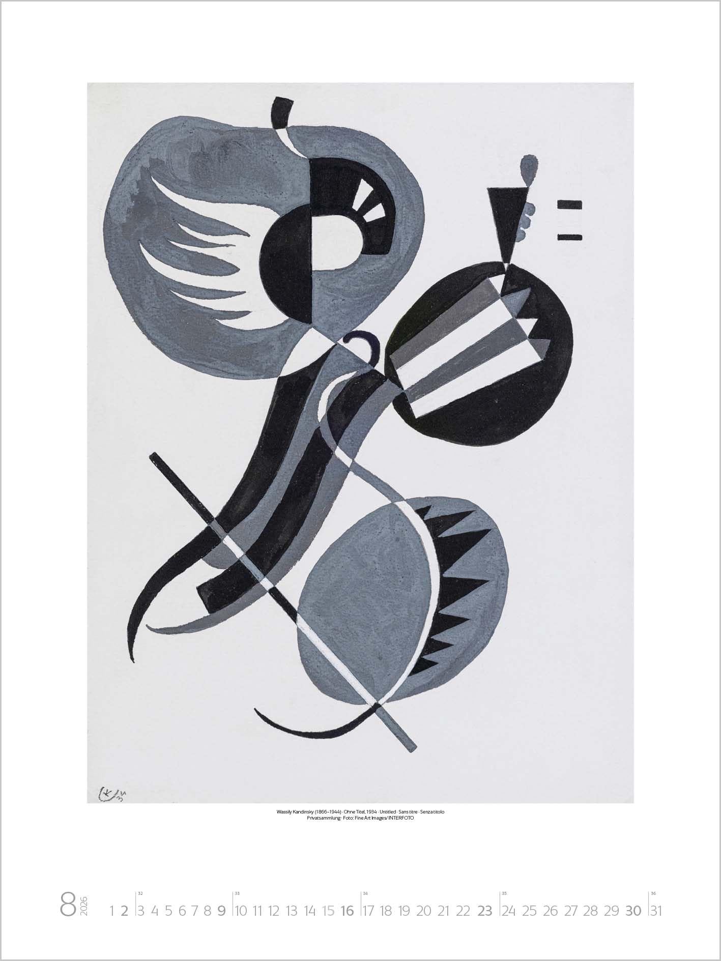 Bauhaus 2026: Großer Kunstkalender. Hochwertiger Wandkalender mit Meisterwerken des Bauhaus Stils. Kunst Gallery Format: 48 x 64 cm.