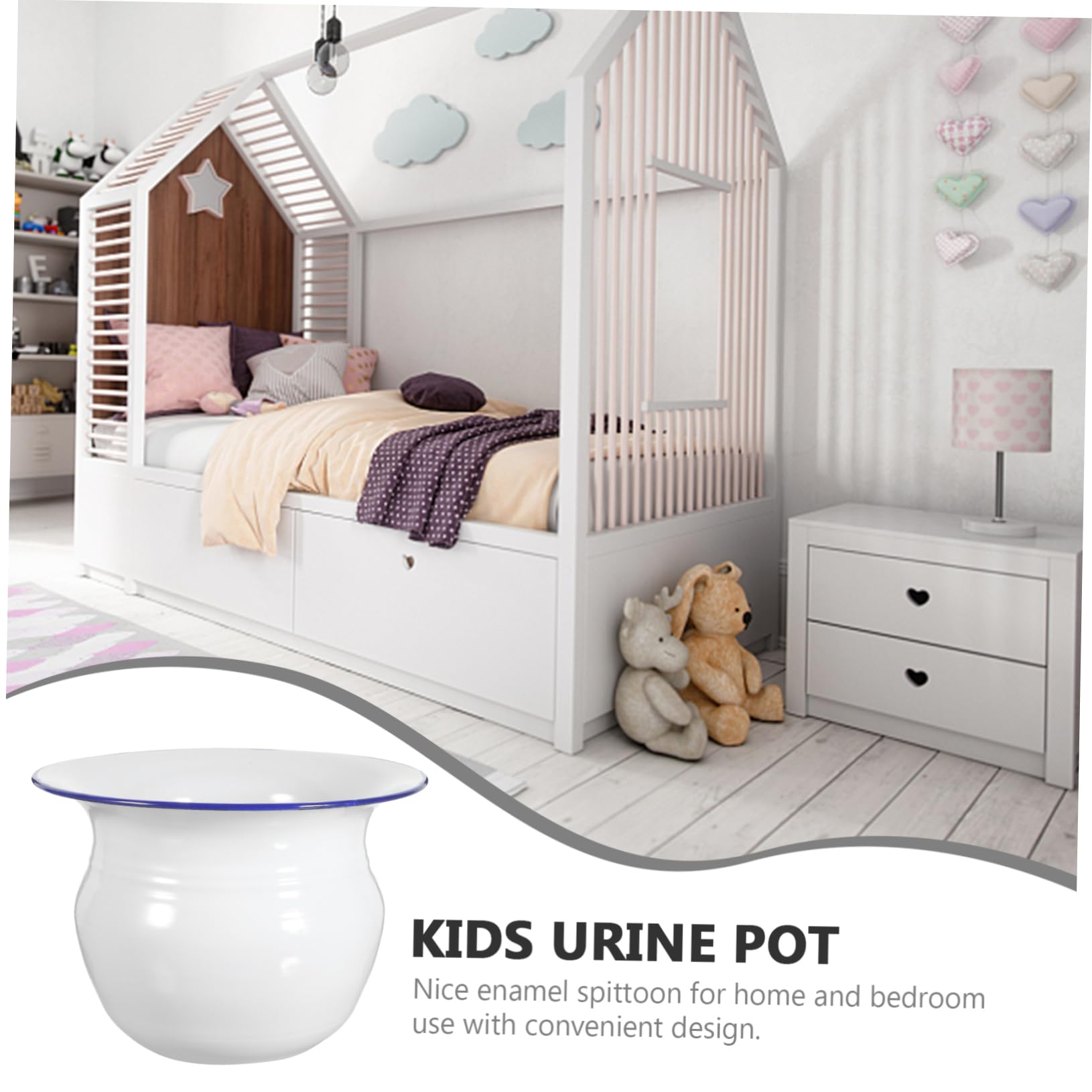 HAPINARY 1pc Toilet Spittoon Thickened Spittoon Bedpans Pot Cuspidor Urinals for Car Seat Portable Toilet for Women Portable Portable Toilet for Adults Chinese Spittoon Enamel White