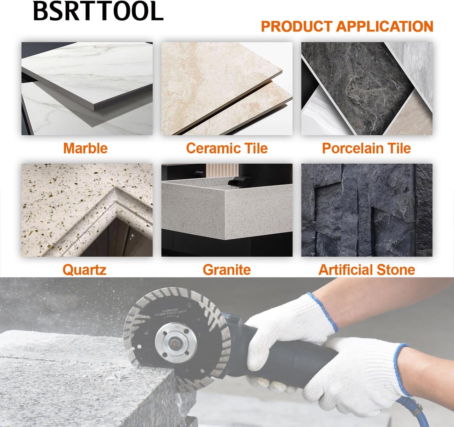 4 Inch Diamond Saw Blade Dry or Wet - Angle Grinder Cutting Porcelain Tiles Stone Marble Granite Concrete Ceramics