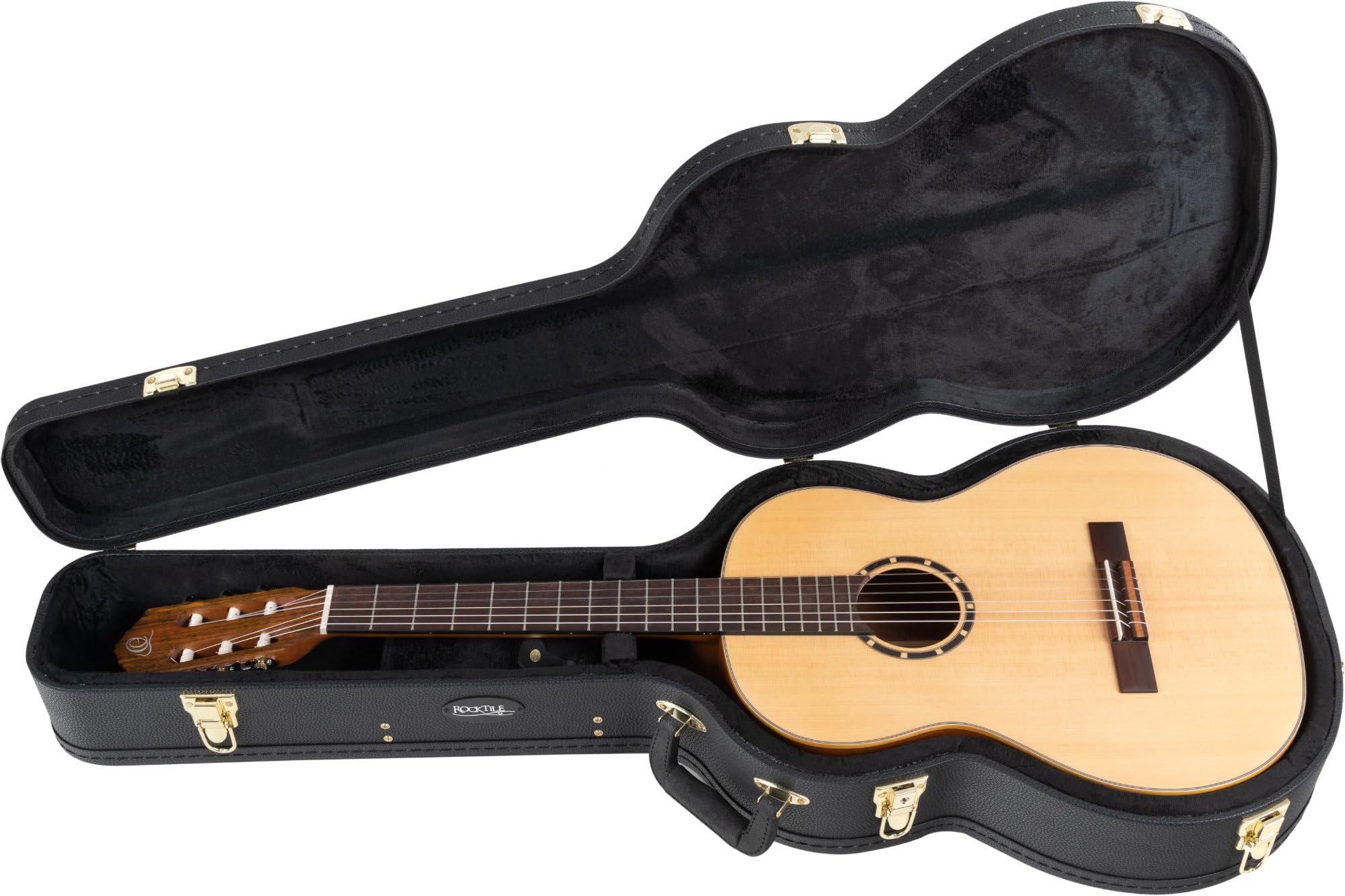 ROCKTILE Koffer für Klassik-Gitarre - Robuster Hartschalen-Formkoffer im klassischen Look
