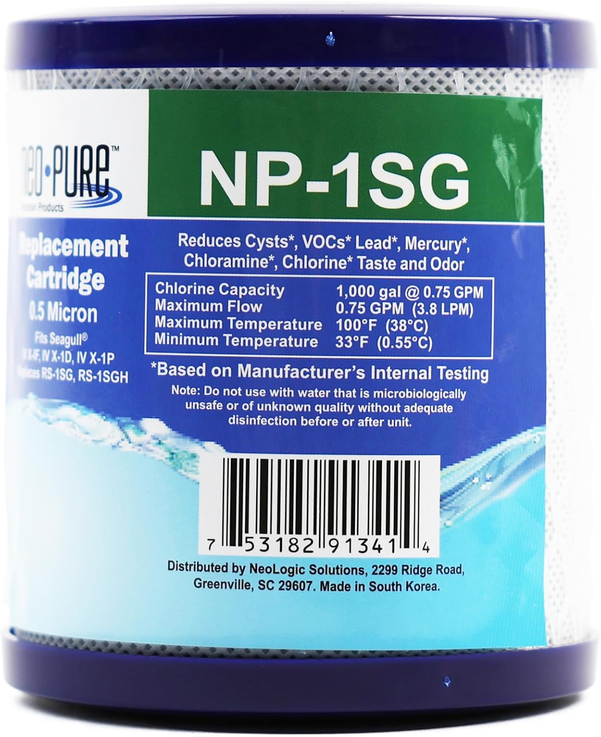 Neo-Pure 1SG Sediment Replacement Filter – Polypropylene Depth Filter for Compatible Water Filtration Systems