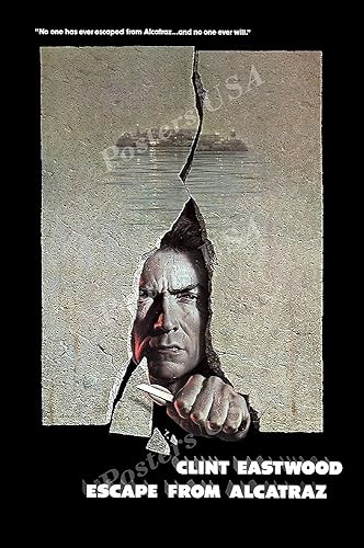 PremiumPrints - Póster Clint Eastwood Escape from Alcatraz con acabado brillante fabricado en Estados Unidos - FIL070 (16 x 24 pulgadas)