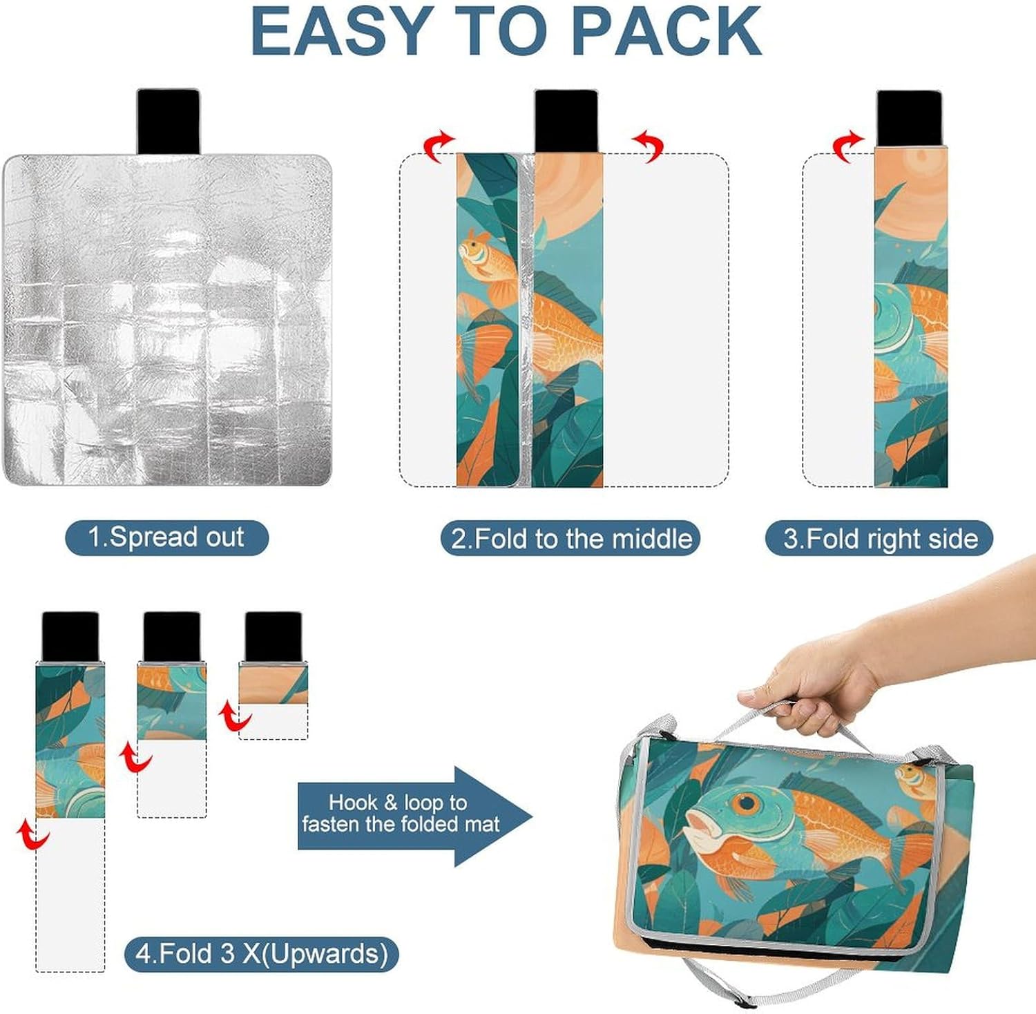 Outdoor Picnic Blanket Extra Large Beach Blanket Waterproof Picnic Mat Leaf Perch College Camping Blanket Portable with Carry Strap Park Blanket for Grass Camping Park
