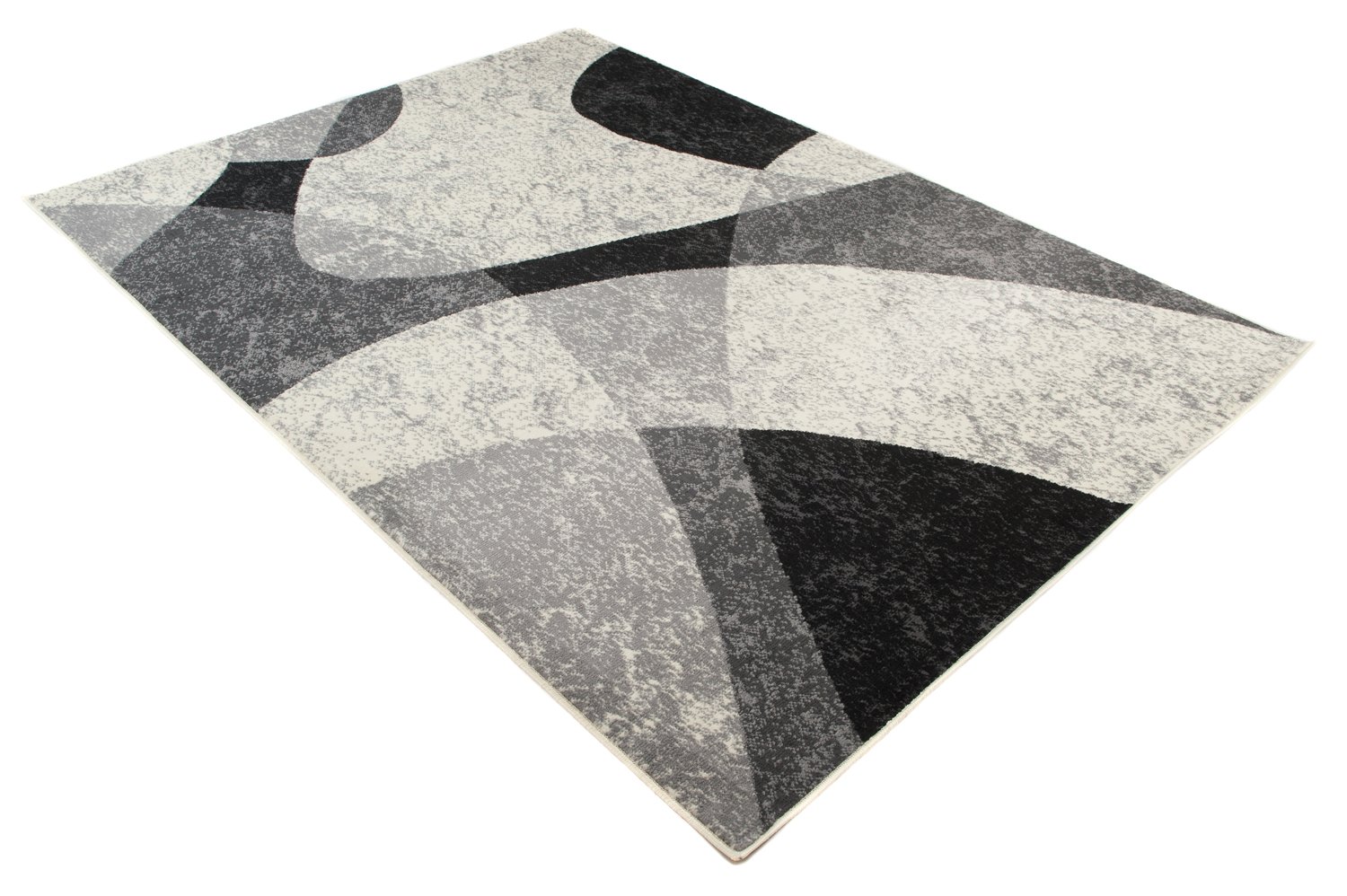 Tapiso QMEGA nowoczesny dywan z krótkim włosiem, szary, kremowy, czarny, fale w paski, abstrakcyjny wzór, do salonu, sypialni, Ökotex 250 x 300 cm
