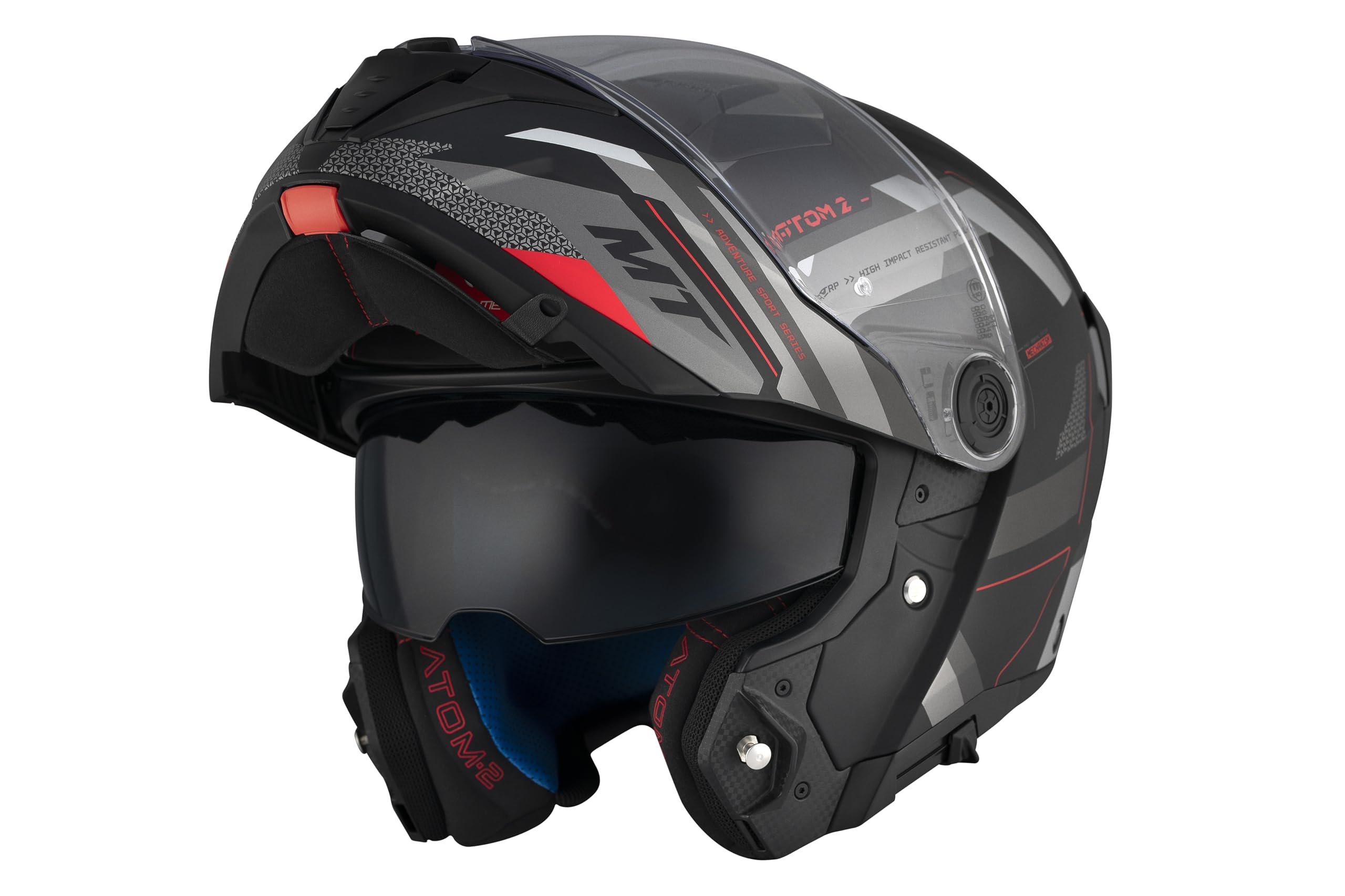 MT Motorcycle Helmet Modular Flip Front - Atom 2 - Bast D5 Matt