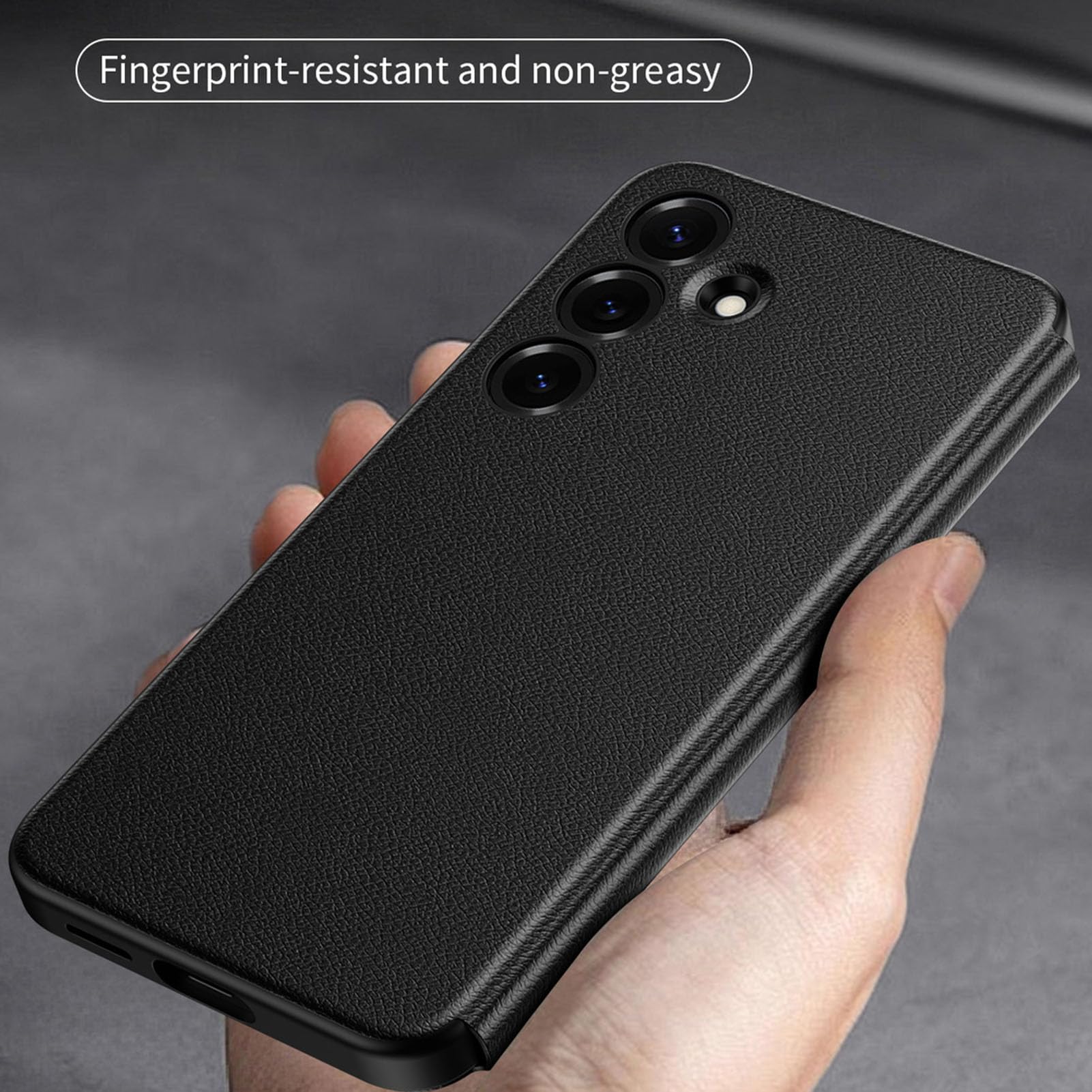 Skórzane etui do Samsung Galaxy S26 Ultra/S26+/S26, widok z boku etui z klapką Smart Wake Cover Business Camera Protection Slim Case, niebieskie, S26+