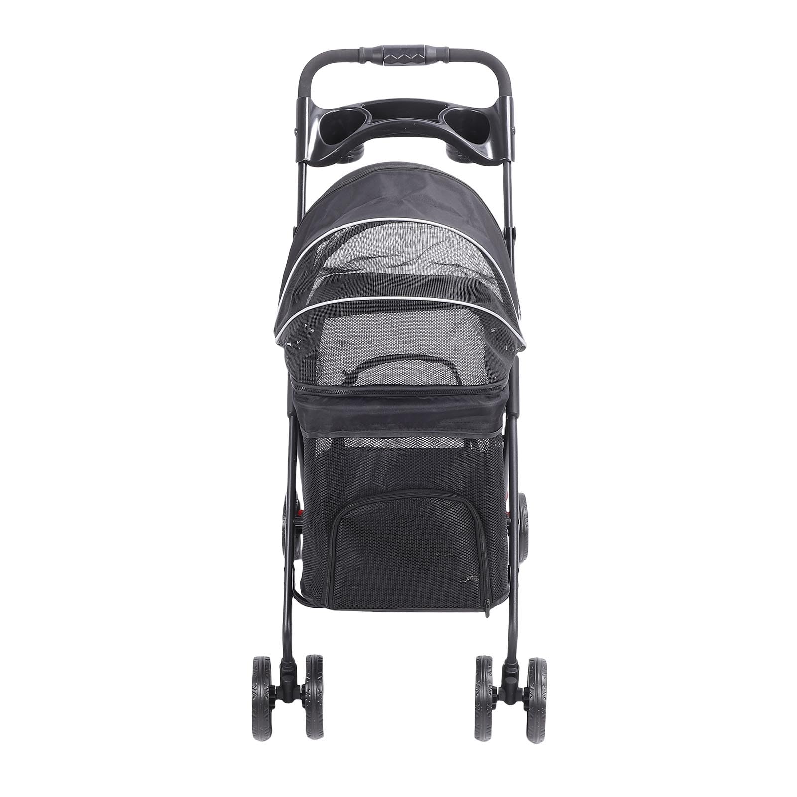 Alomejor Cochecito Plegable para Mascotas, Carrito para Perros y Gatos con Paraguas y Portavasos, Cochecito Click Click para Perros, Transportadores para Mascotas (#11)