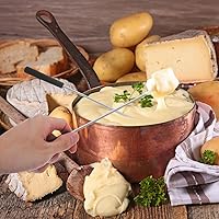 Vista 3 de Kichvoe 12 tenedores para fondue de acero inoxidable, tenedores de chocolate de mango largo, herramienta de inmersión de fondue de queso, palitos